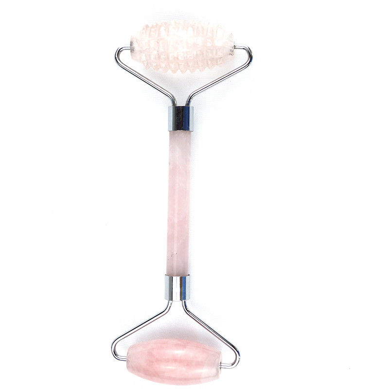 2024 Natural Rose Quartz Facial Roller Guasha Cristal Masajista para Masaje Facial y de Ojos Productos de belleza