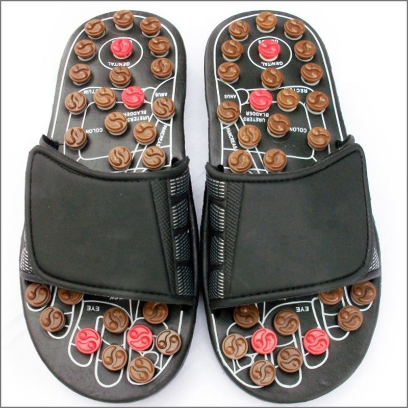 2020 Jade Stone Health Care Healing Acupuncture Shoes Genuine Leather Massage Slipper para zapatos Masaje natural del pie