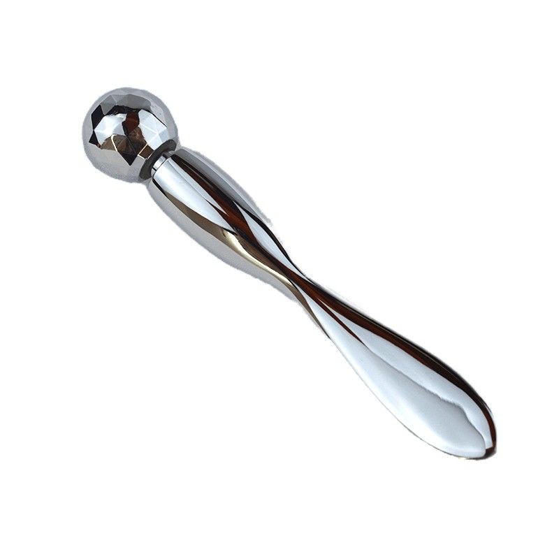 Crema de masaje para los ojos Cosmética Cuchara de oro y espátula Facial Massager Rodillos de masaje Máscara de metal