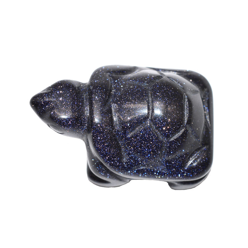Requisito del cliente misteriosa tortuga azul tallada mini figura para la decoración de la casa de vacaciones