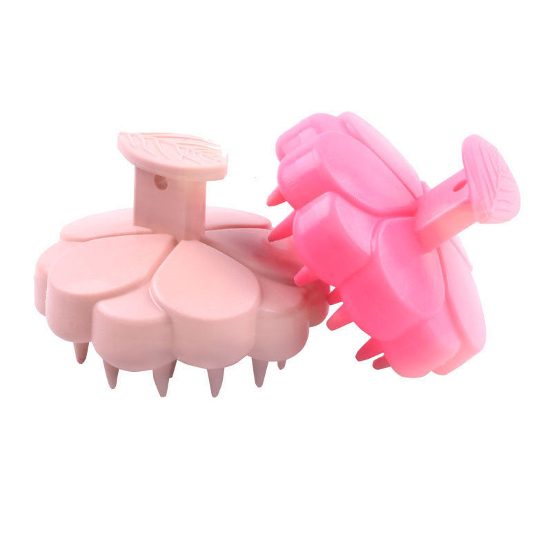 Masajeador de cuero cabelludo de silicona suave Shampoo de masaje de cabello Cepilla de limpieza de cuero cabelludo con soporte de logotipo personalizado