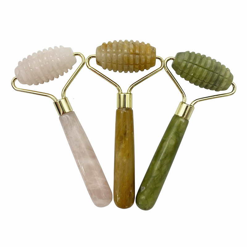 Roller de Jade de masaje facial con una sola cabeza para la belleza de la cara antienvejecimiento con piedra de jade natural 100% y logotipo personalizado