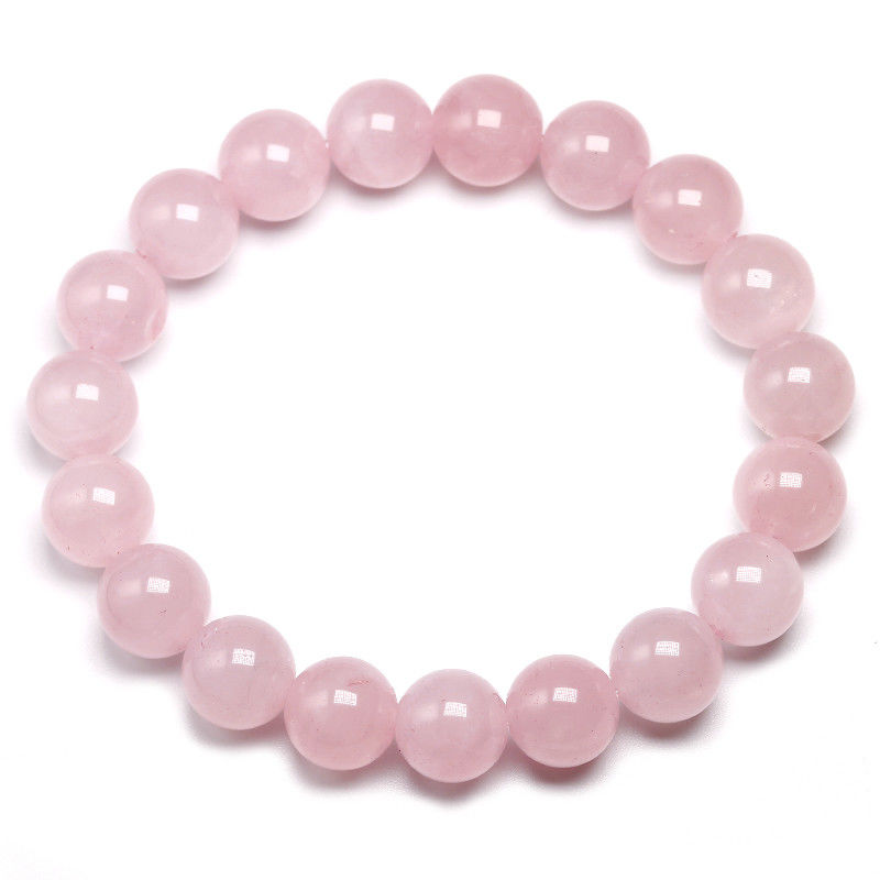 Brazalete de cuarzo rosa Feng Shui para mujeres hecha a mano piedra natural Chakra joyería regalo