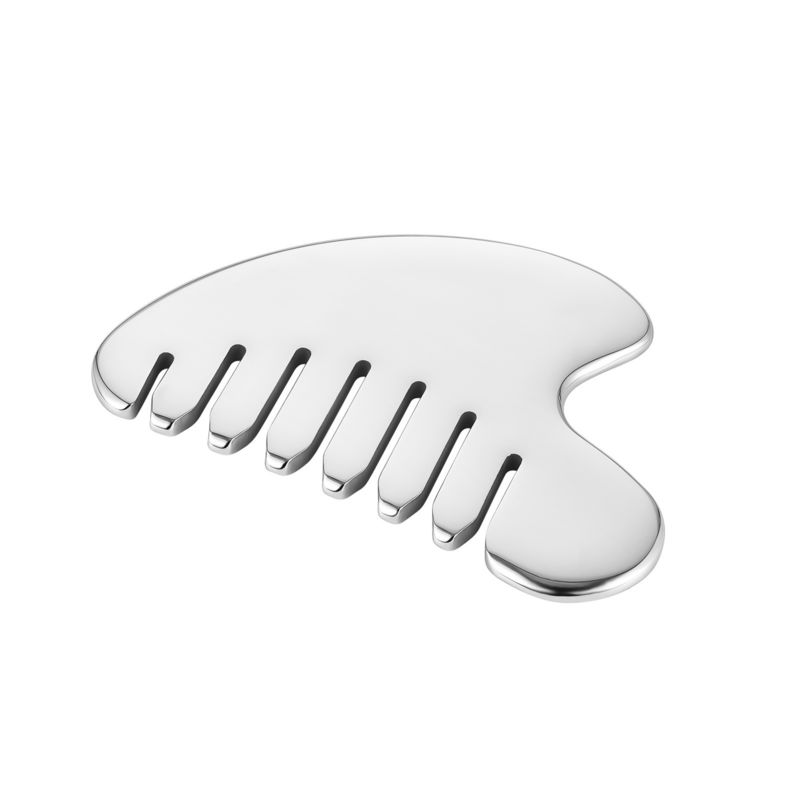 Acero inoxidable Gua Sha Piedra masajeador de cabeza para herramientas de masaje corporal y salón de belleza de salud del cabello