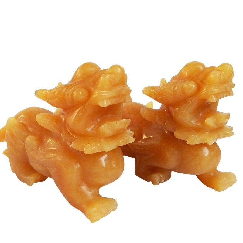 2pcs Artesanía Antigua Ornamento Esculturas Figurinas Modo de grabado No AKBW-008 para el Feng Shui chino Estatuas PiXiu