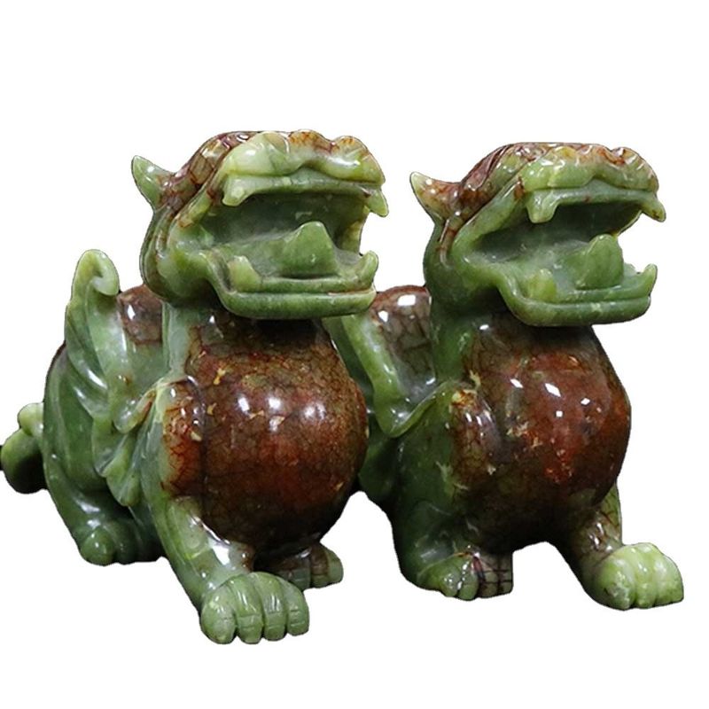 OEM ODM Jade Pixiu La mascota china de los animales sagrados de la suerte en grabado de tipo de tallado