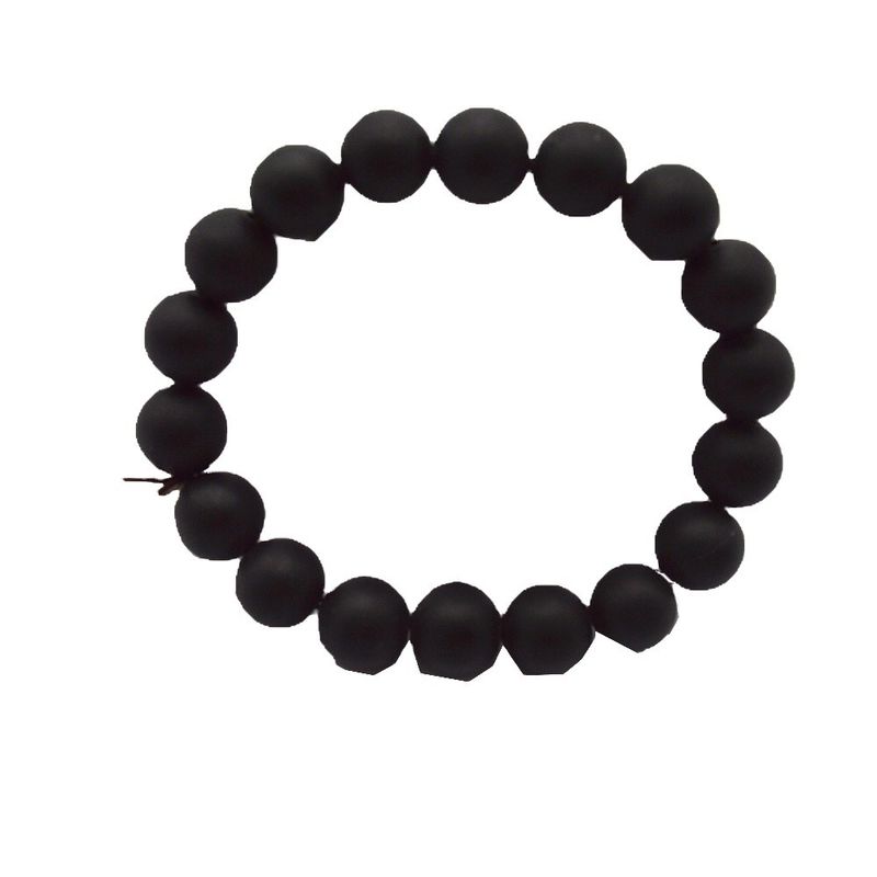 Arte coleccionable Natural 10 mm Bian Negro Piedra de cuentas Pulseras para hombres y mujeres