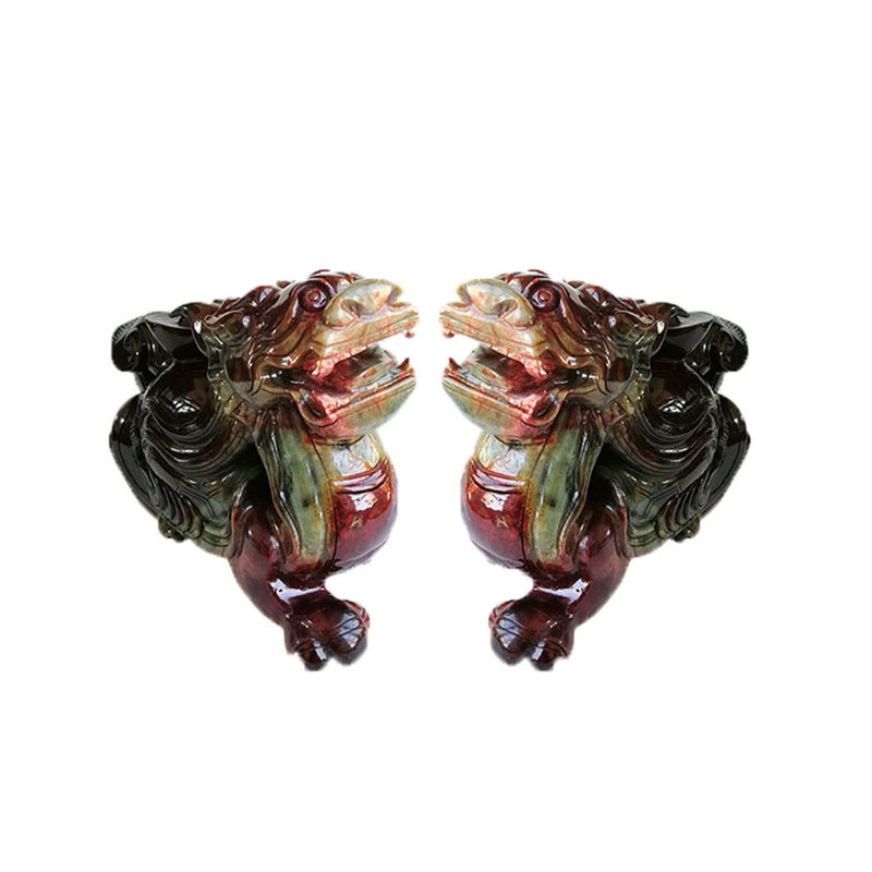 Estatua de tortuga dragón de jade natural de 40 cm estilo Feng Shui fino para la decoración