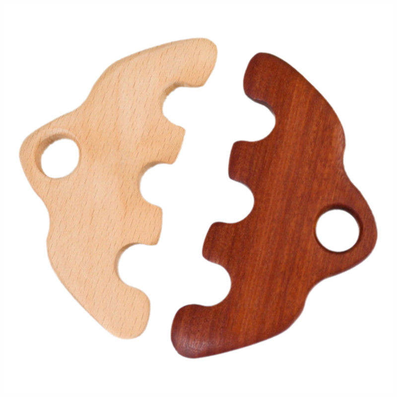 11.7 * 5.8cm Cuidado del cuero cabelludo de madera Peinado de masaje Cuerpo Acupuntura Presión de la herramienta de masaje Meridiano Dredging Gua Sha Cepillo de masaje