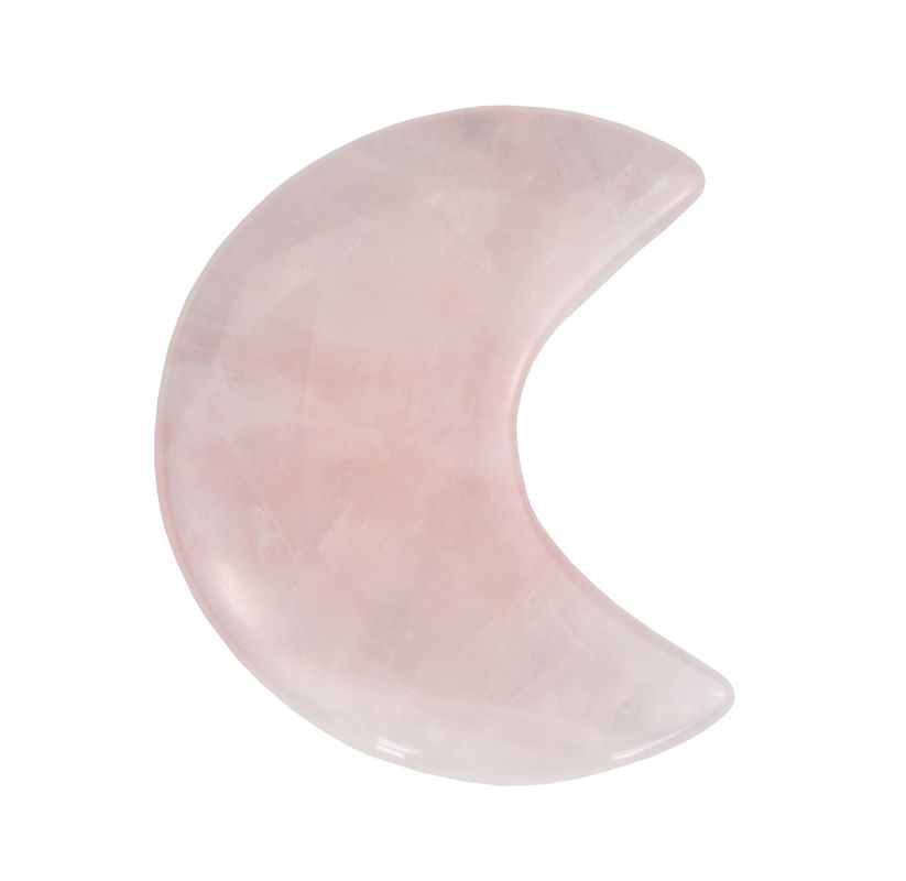 2024 Rosa Cuarzo Mini Gua Sha Piedra Creciente Forma de piedra Guasha Estilo de imitación antigua Conveniente para masaje facial