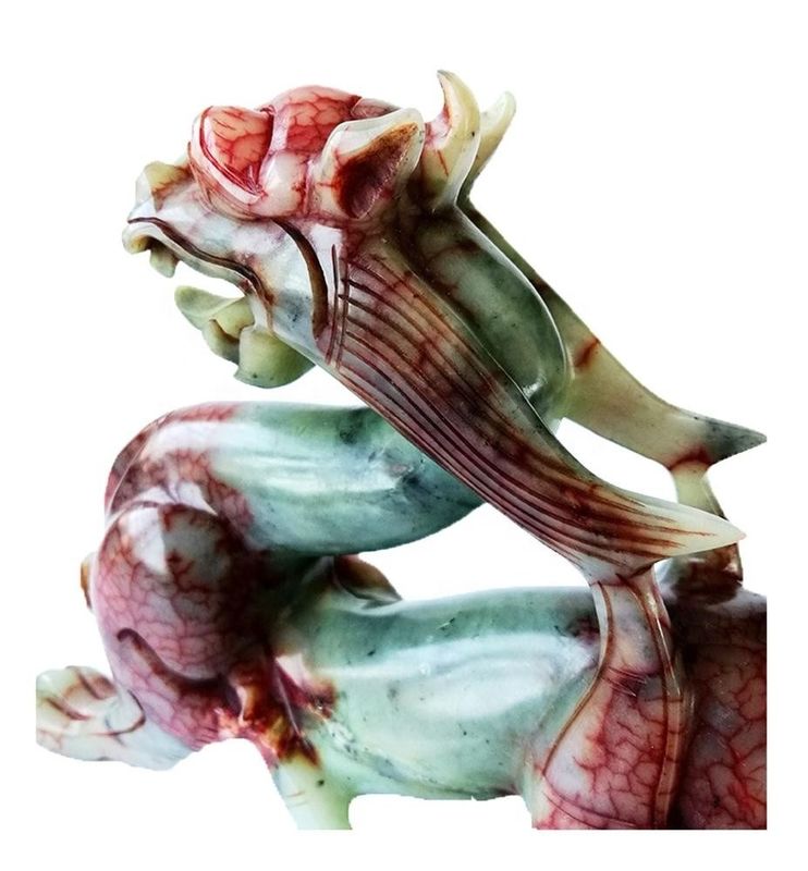 Escultura de animales de dragón de jade Pixiu Estatua verde tallada hecha a mano para la forma personalizada Regalo para el hogar Decoración de oficina de festivales