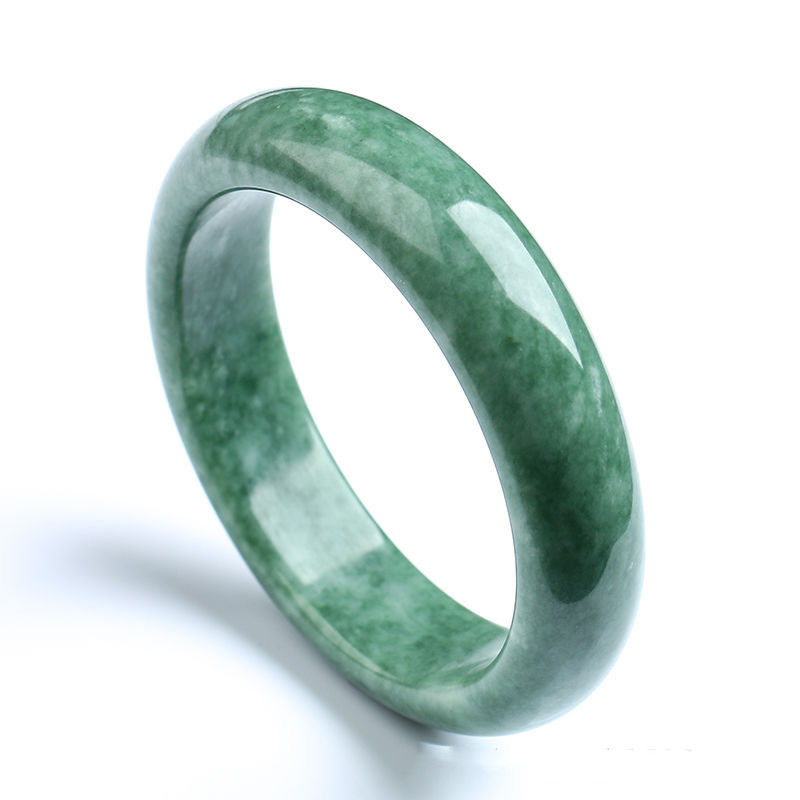 Brazalete de jade verde oscuro natural una pieza de joyería atemporal para su colección