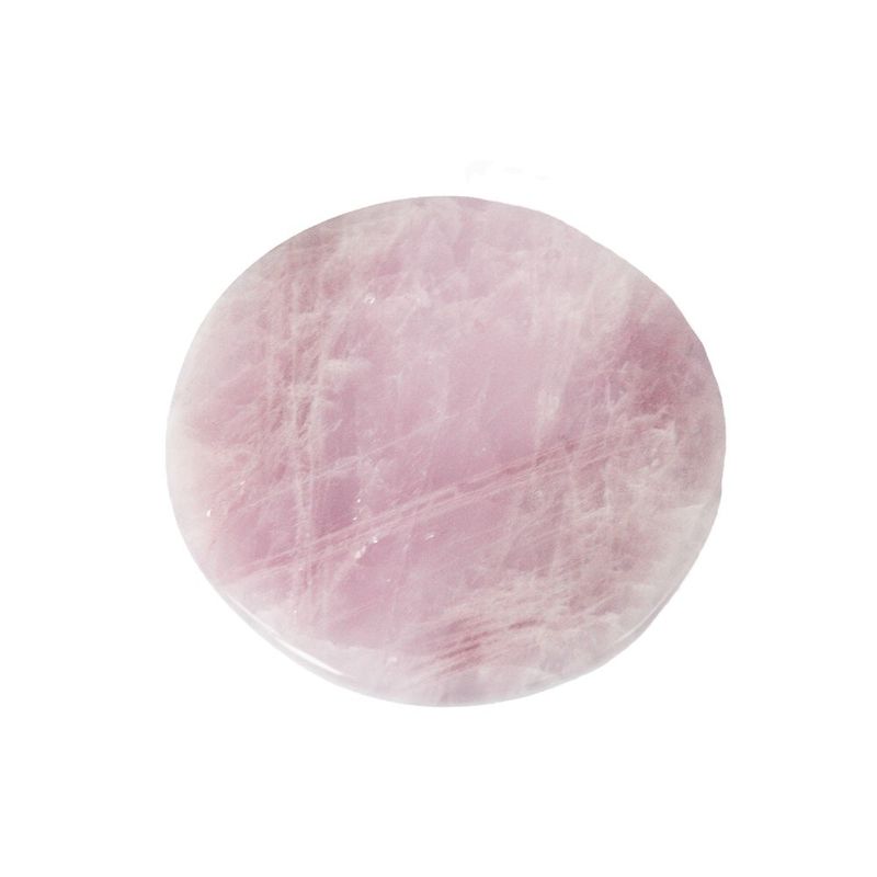 Piedra preciosa redonda de cristal natural de cuarzo rosa para placas de mesa
