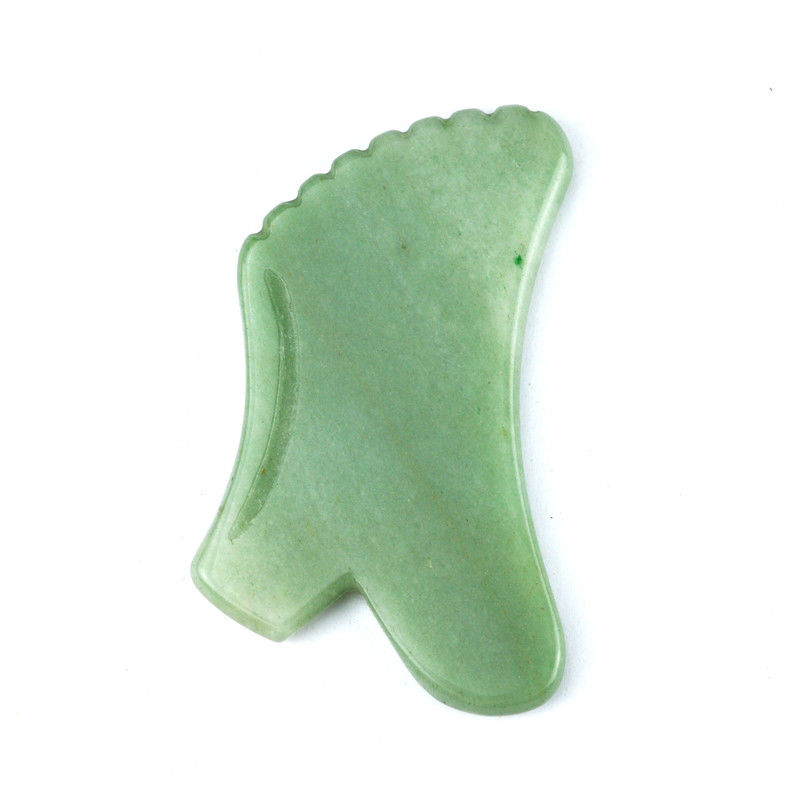 Masaje corporal para el cuidado de la piel Aventurine verde natural Jade Gua Sha Logotipo personalizado Guasha Facial Beauty Tool para reducir las arrugas