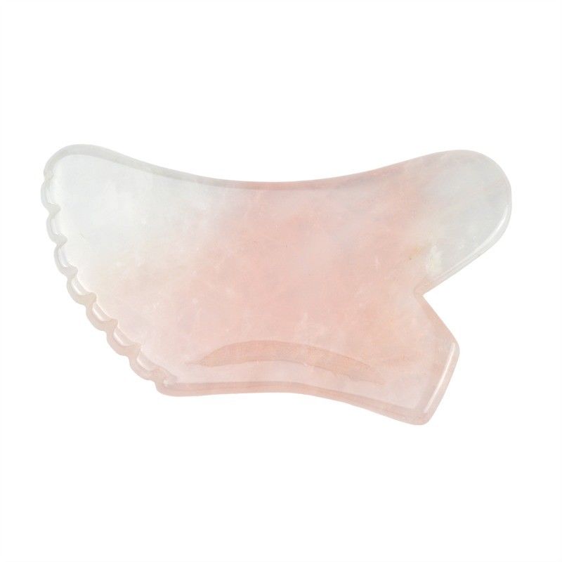 2024 Rose Quartz Gua Sha Herramienta de masaje facial de piel cristalina natural Masajista de belleza para el estiramiento facial