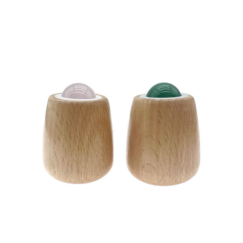 Bola de masaje de Jade personalizable Manija de madera Roller de Jade para masaje corporal y cuello / Facial Gua Sha herramienta de alivio del estrés