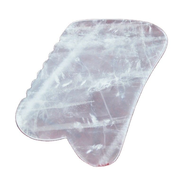 Tabla de raspado de Gua Sha de cuarzo claro para masaje facial cuello cuerpo completo masaje de la piel Función de masaje muscular