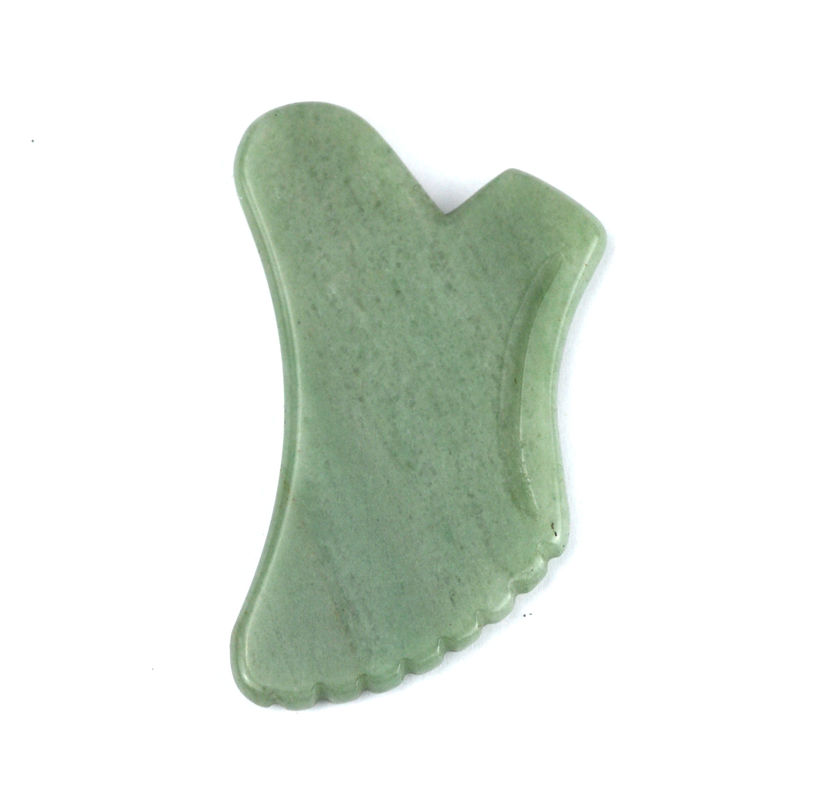Aventurina verde Guasha Gua Sha Modalidad de herramienta facial No abkgs-038 para un drenaje linfático eficaz y cuidado de la piel