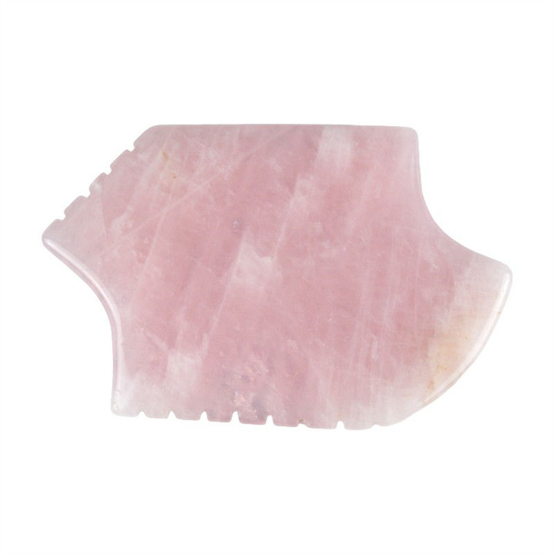 2024 Rose Quartz Gua Sha Herramienta de masaje con dientes de piel cristalina natural de belleza masajista de rostro levantamiento antienvejecimiento logotipo rosa
