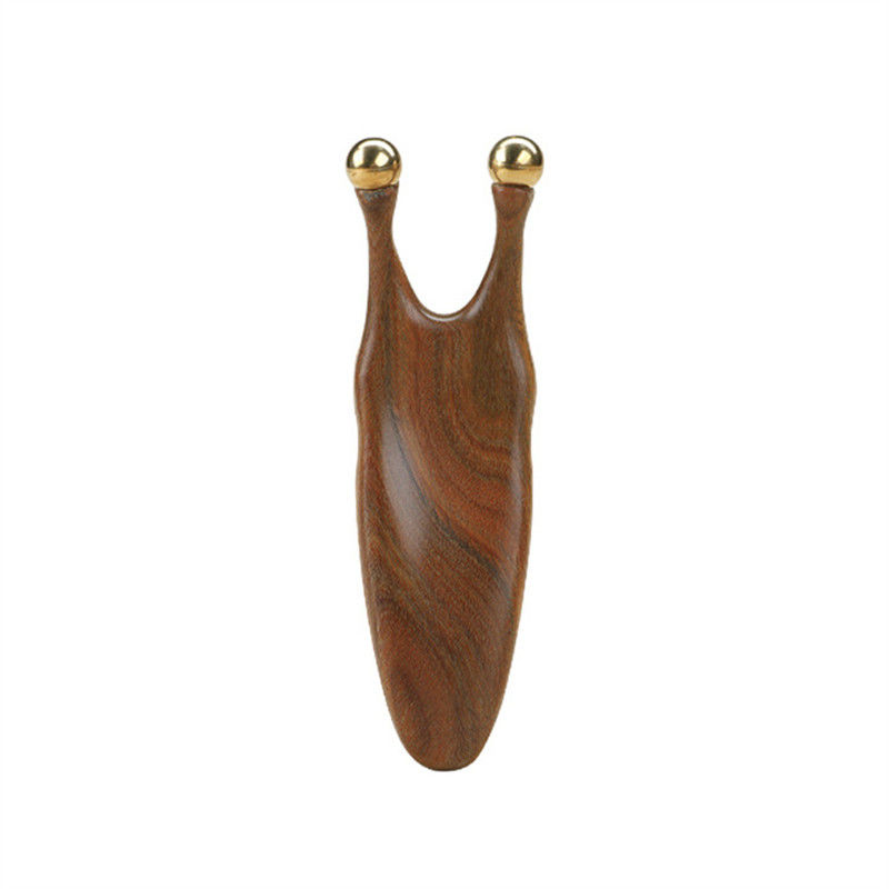 Herramienta de masaje Gua Sha de sándalo de cobre puro para la estimulación de acupuntura facial y ocular
