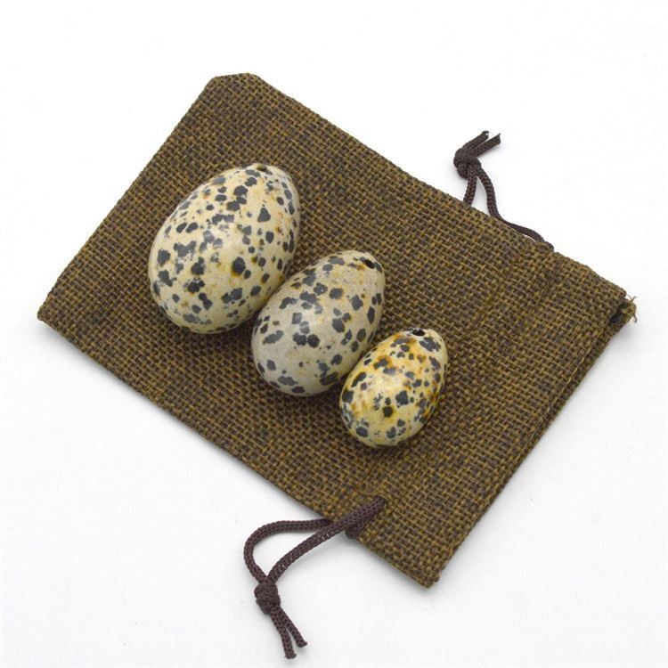 Huevos de jaspe de Dalmacia Yoni para mujeres 3 tamaños huevos de piedra preciosa de jade vibrante