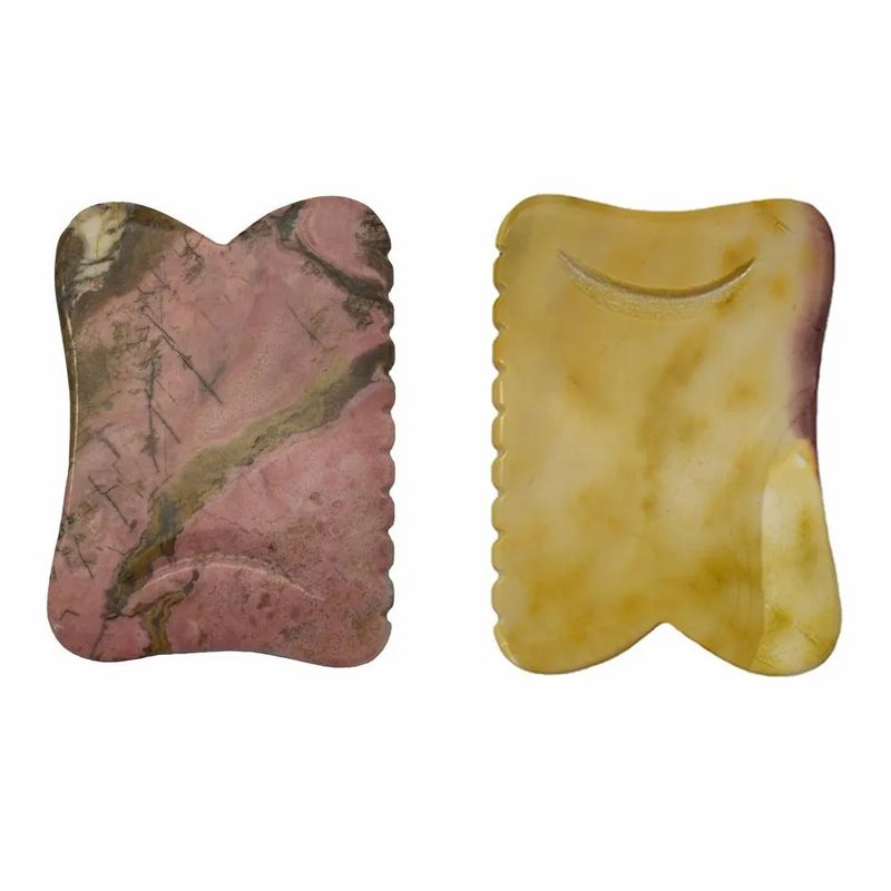 Herramientas de masaje corporal de estilo chino Mookaite para la belleza Guasha Piedra de desecho de cara Gua Sha Piedra Herramienta de masaje de terapia