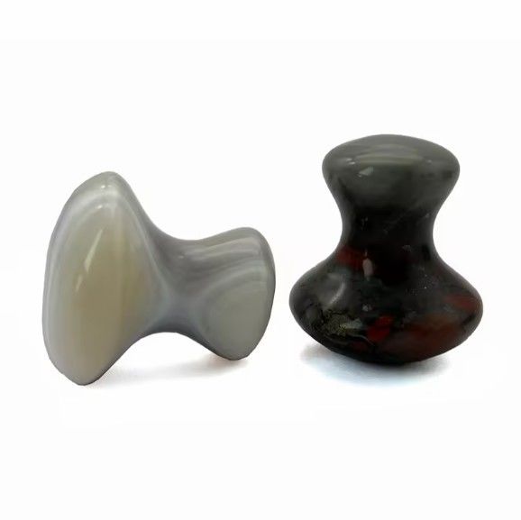 2024 Piedra de sangre Piedra de jade Piedra Guasha Hongo Piedra de masaje Piedra Gua Sha Herramienta facial La solución perfecta para reducir las líneas finas
