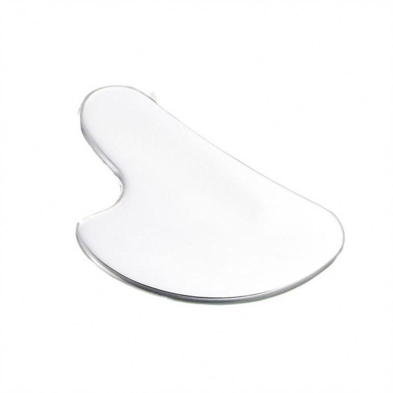 Logotipo personalizado Herramienta de cuidado de la piel de acero inoxidable Tabla Gua Sha en forma de corazón para levantamiento facial Masajista de metal