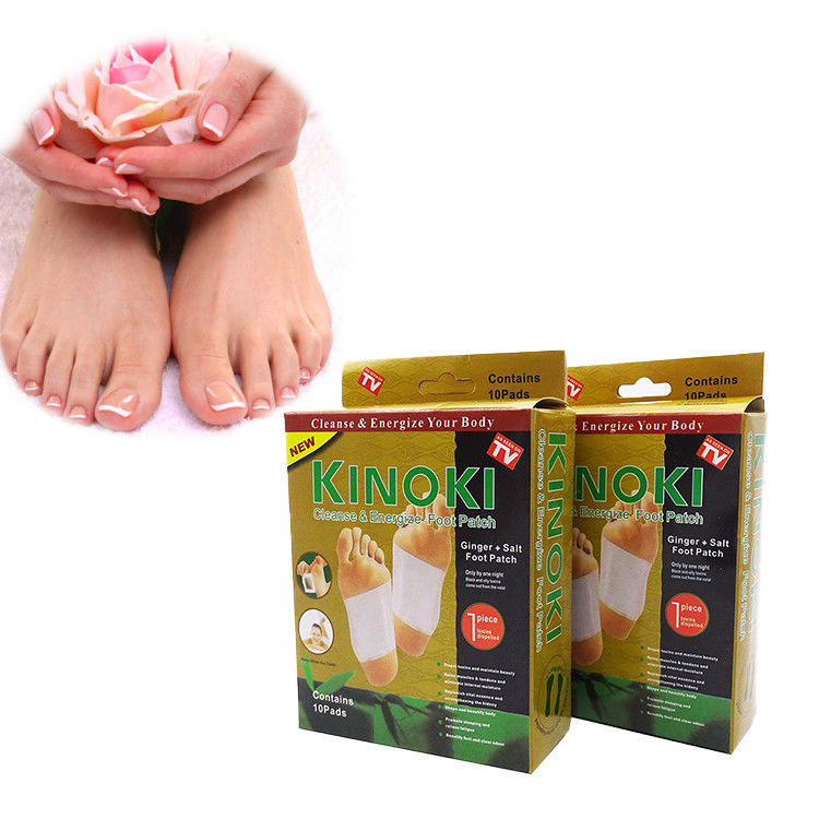 Accesorios para los pies de desintoxicación de hierbas blancas y doradas 100% extracto de bambú natural para aliviar el estrés y limpiar los músculos