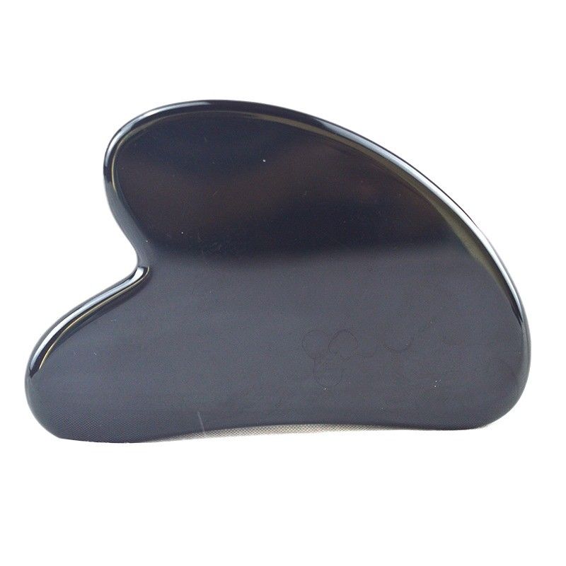 Forma de corazón Negro Obsidiano Guasha 100% Jade Natural Gua Sha Scraping herramienta de masaje Logotipo personalizado para personalización
