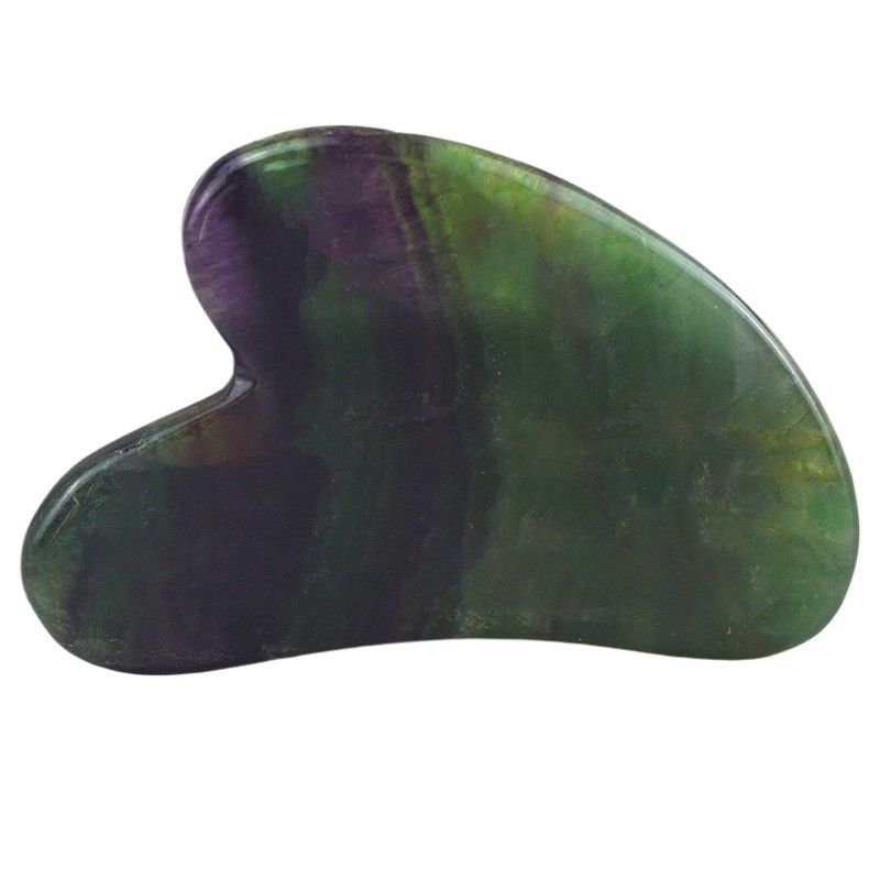 2024 Forma de corazón Arco iris Fluorito Gua Sha Masaje Herramienta de raspado para el Spa corporal