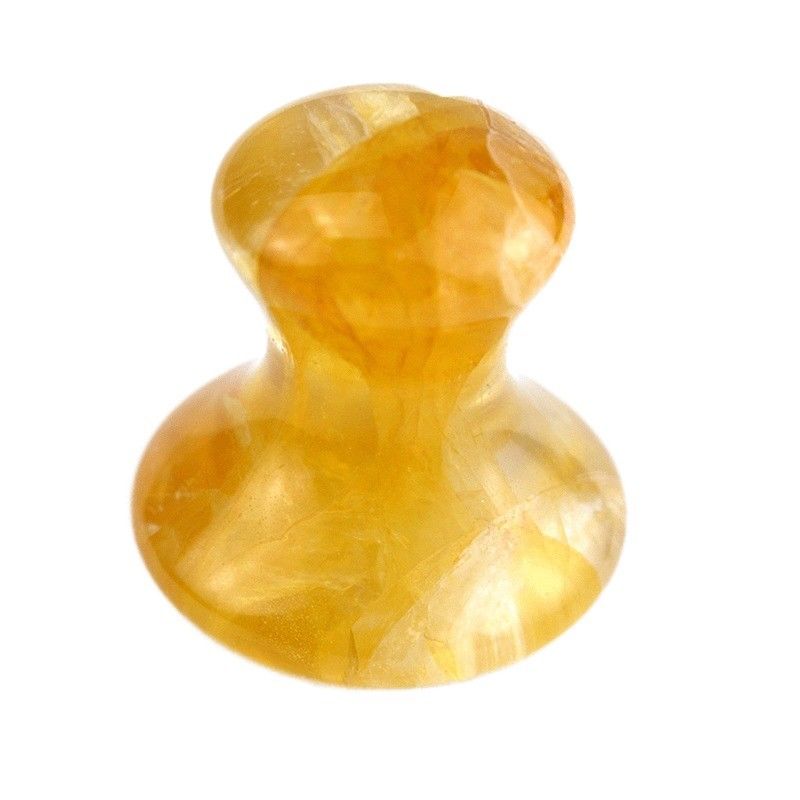 Equipo de masaje corporal Citrino amarillo natural forma hongo Gua Sha Piedra de masaje para la belleza facial y el cuidado de la piel