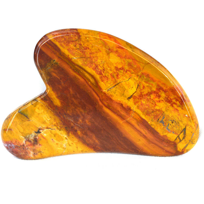 Masajeador facial Forma de corazón Rojo Jaspe Gua Sha Herramienta de masaje para logotipo personalizado Guasha Piedra Cuerpo Auto Cuidado de la piel Spa masaje