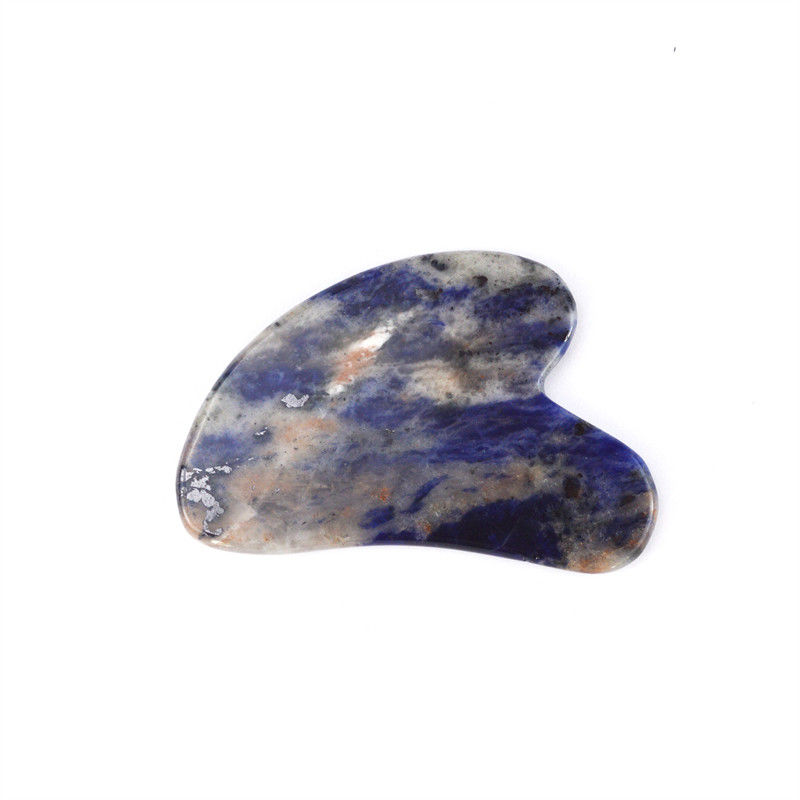 Equipo de masaje corporal Logotipo personalizado Forma de corazón Sodalite natural Gua Sha Stone Cuidado personal de la piel Spa de estiramiento facial Salón de belleza