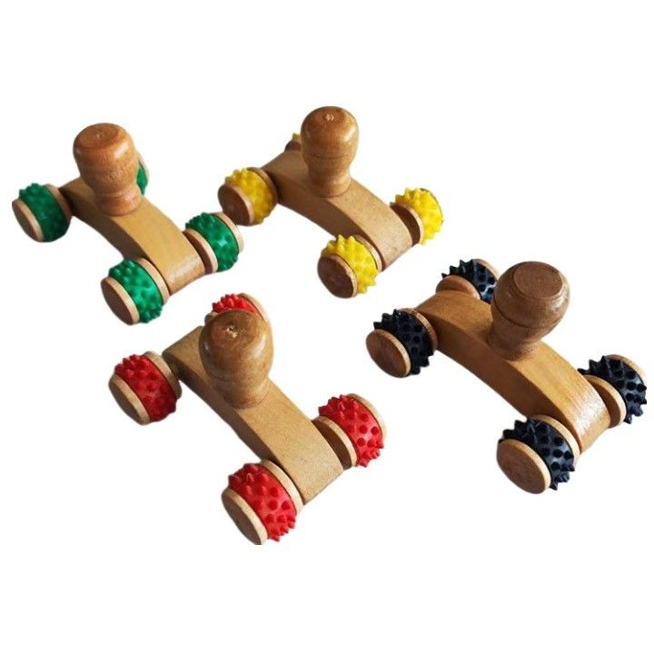 Equipo de masaje corporal 2024 Llegadas Naturales Eco Amigable Artesanía hecha a mano de madera Gua Sha Roller de masajeador para herramientas de masaje