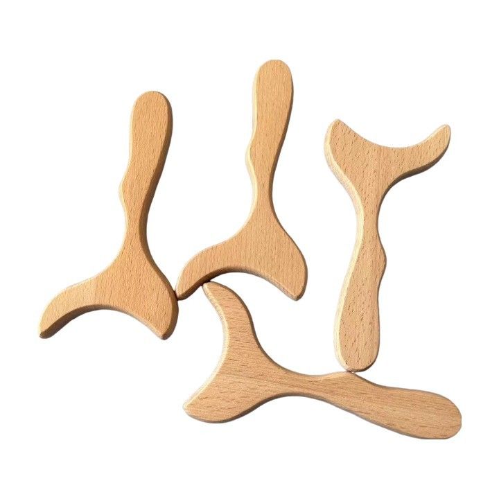 2023 OEM Herramientas de masaje de madera de haya de terapia de conjunto de masajeador de espalda de madera con logotipo personalizado disponible