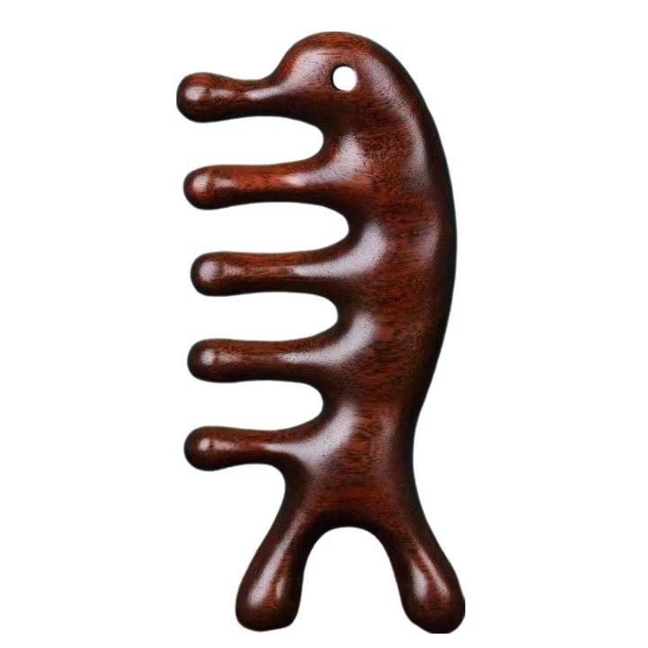 Equipo de masaje para la cabeza 2023 madera de sándalo natural gua sha peinado de masaje para el cuero cabelludo de madera guasha herramienta para el cuidado del cabello y relajación de la cabeza