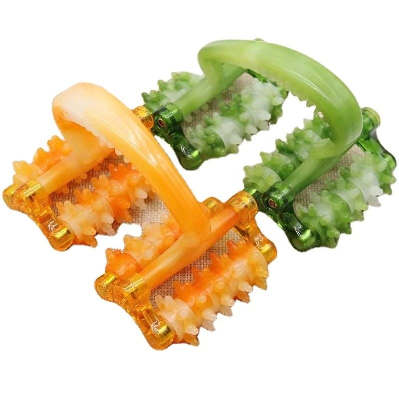 Moda para el hogar Orange Moon Rover Herramienta de masaje de rodillos de plástico con mango para masaje facial Masajista de cuidado personal Spa Relaja belleza