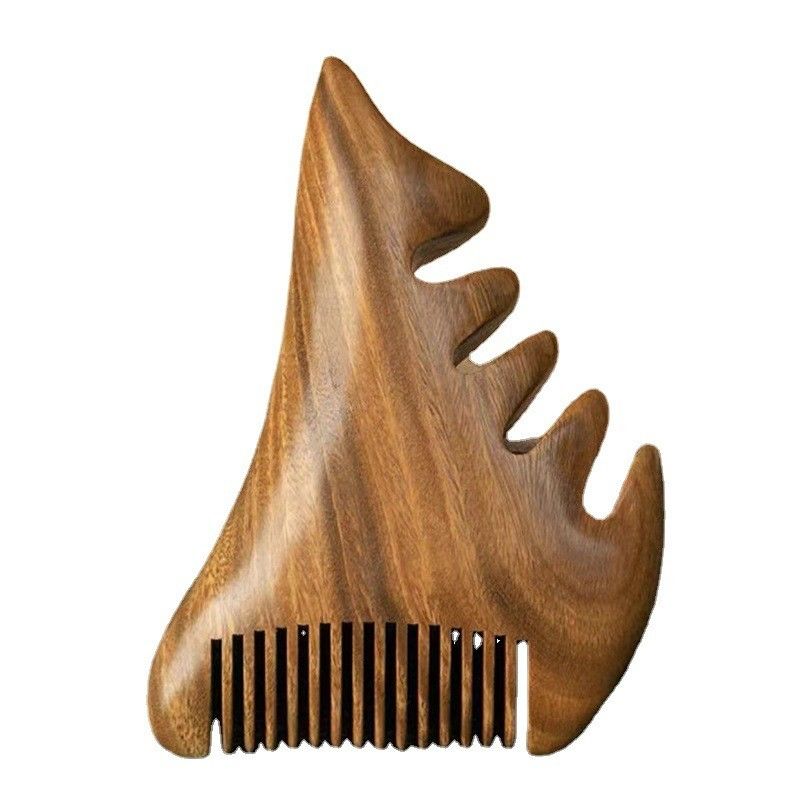 Gua Sha de madera de sándalo natural marrón Peinillo de masaje para el cuero cabelludo Herramienta de Guasha de madera para la cabeza Cuerpo relajar Masajista Cuidado de la salud del cabello Belleza
