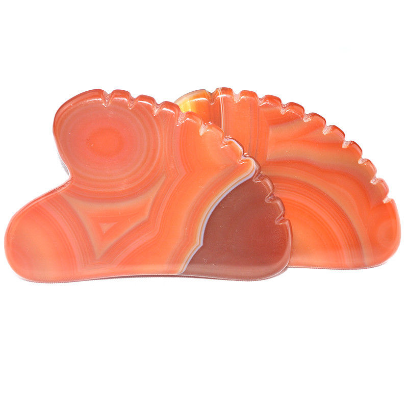 Logotipo personalizado DisponibleD Natural Carnelian Facial Jade Guasha herramienta de cuidado de la piel para las necesidades de equipo de masaje corporal