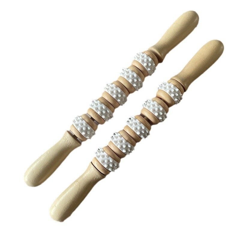 5 ruedas de madera para el tratamiento de meridianos y relajación corporal