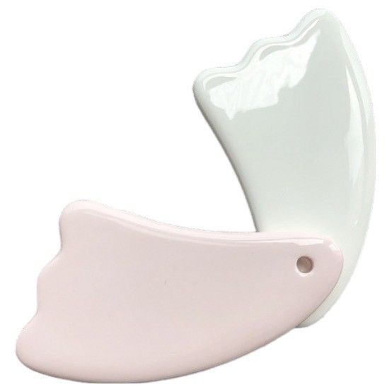 Logotipo personalizado Disponible Mini Masaje Cerámico Gua Sha Herramienta para Cuerpo Cuello Cara Auto Cuidado de la Piel Spa Estiramiento Facial Belleza
