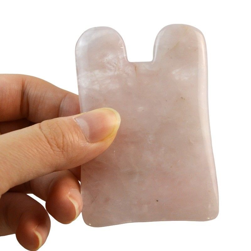 2024 Llegadas Rosa Natural Cuarzo Rosa Jade Gua Sha Masaje Peinado de Cabello Masaje Guasha Raspando Cabeza Masaje Facial Herramienta de Masaje