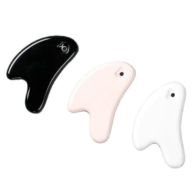 Cuidado personal de la piel Spa Estiramiento facial Equipo de salón de belleza Forma de corazón Mini masaje Cerámica Gua Sha Herramienta para masajeador facial