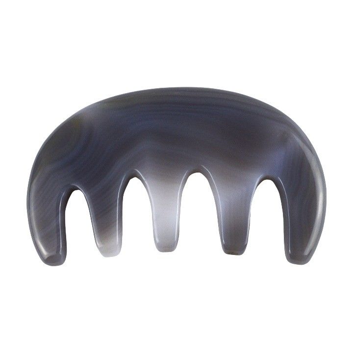 Masajeador corporal Agate natural Gua Sha Cuero cabelludo Masaje de la cabeza peine Guasha Facial Spa Cuidado de la piel Salón de belleza Herramienta de salón de belleza Cepillo de pelo