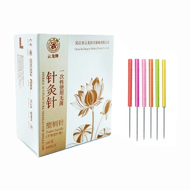 Herramientas de masaje 100 PCS Menos dolor Colorido manguito de plástico Agujas de acupotomía Cuchillo pequeño Aguja para logotipo personalizado Disponible