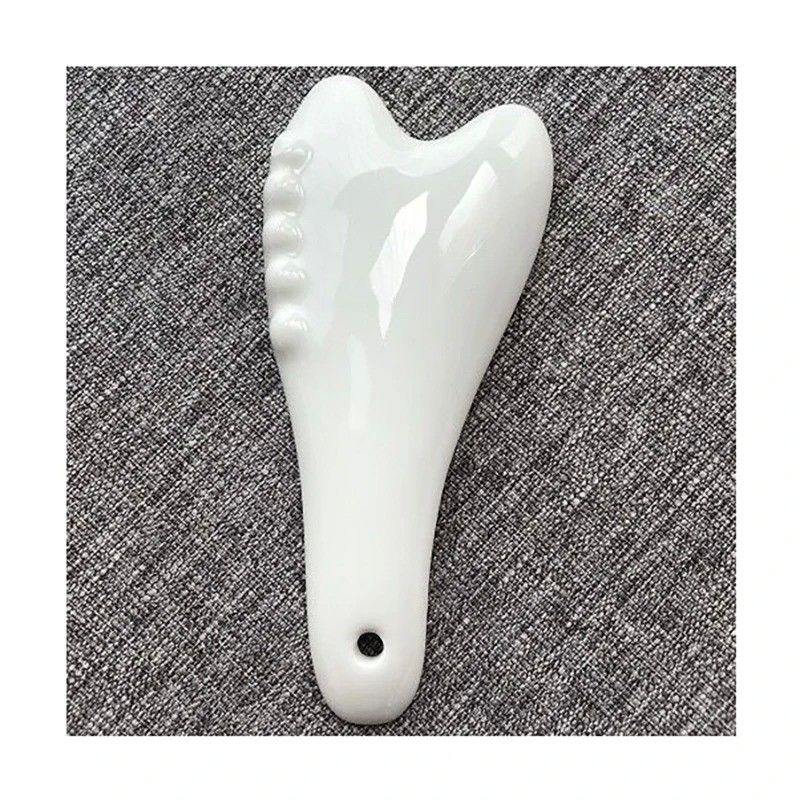Herramienta de masaje Gua Sha de cerámica blanca para acupresión Masaje facial y corporal Experimenta los beneficios