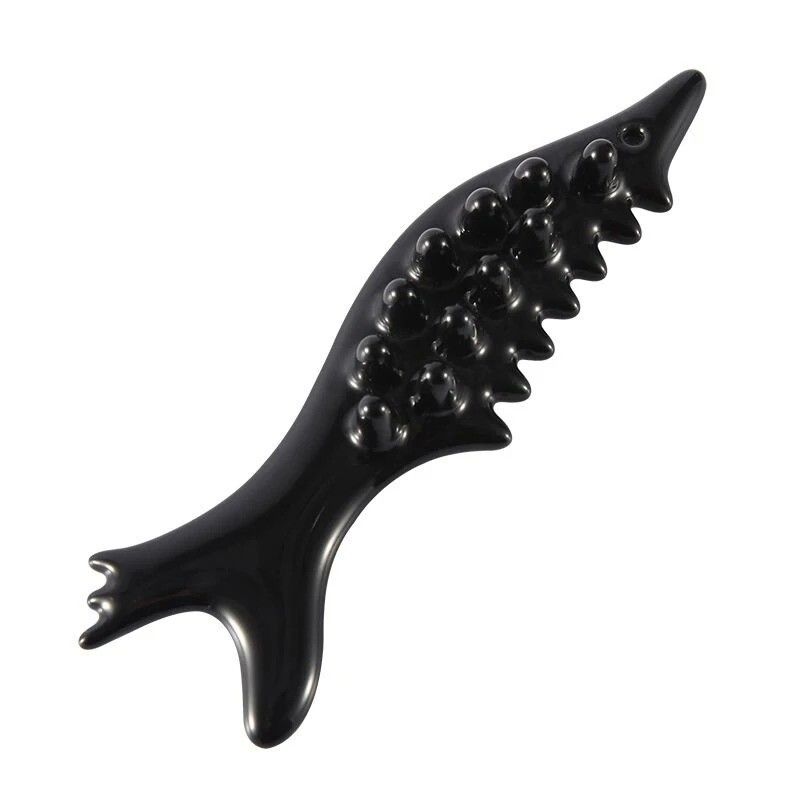 Masajeador de cerámica Guasha en forma de pez OEM / ODM Aceptado para la relajación muscular de los ojos y el cuello y la reducción de arrugas