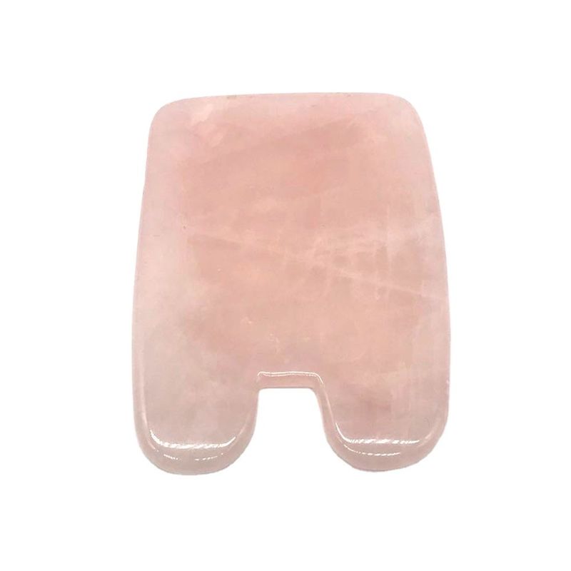 Forma de pez Rosa Cuarzo Cristal Polvo Guasha Cara Gua Sha Herramientas para Jade Natural Cuidado de la Salud Masaje cervical Alivio del dolor