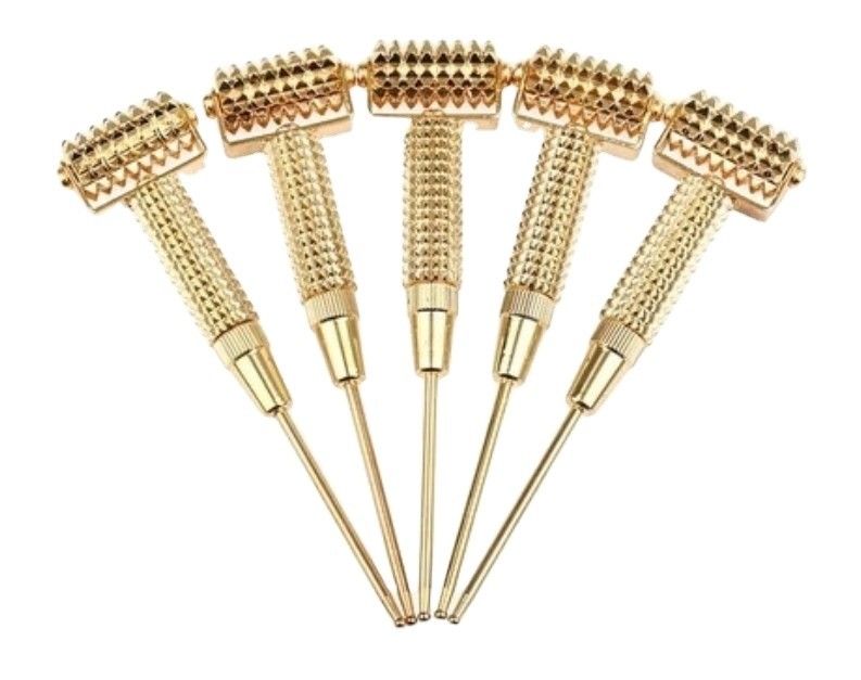 Equipo de masaje corporal Spikey Brass Manual Acupuntura Reflexología Bastón para la salud y masaje de tejidos